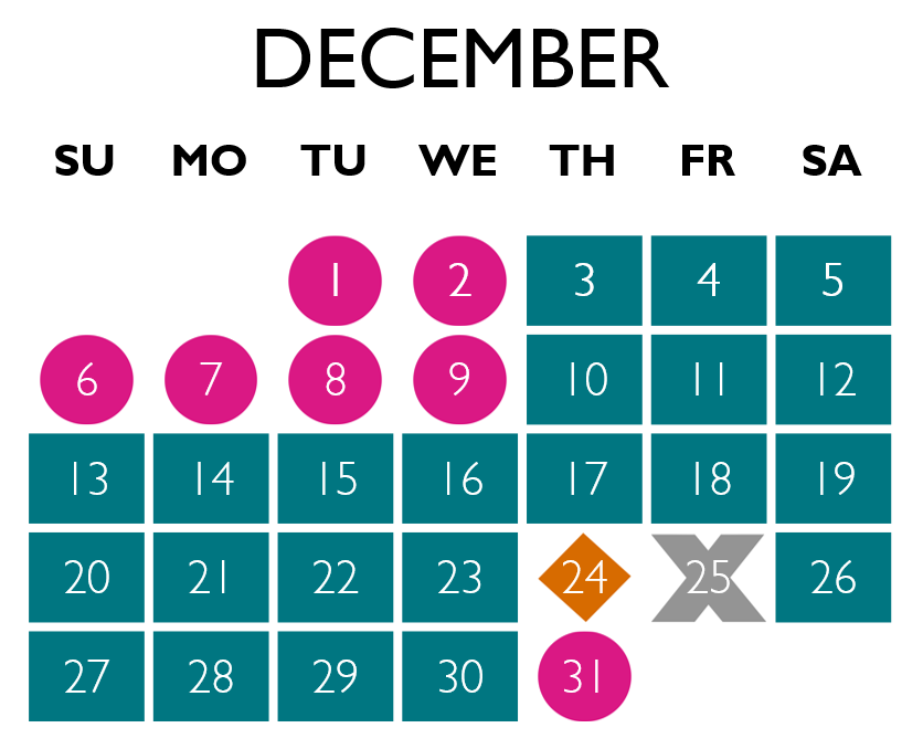 Phipps will be open until 11 p.m. on December 5, 6, 7, 12, 13, 14 through 23, and 26 through 30. Phipps will be open until 10 p.m. on December 1, 2, 3, 4, 8, 9, 10, 11 and 31. Phipps will close at 5 p.m. on December 24. Phipps will be closed on December 25.