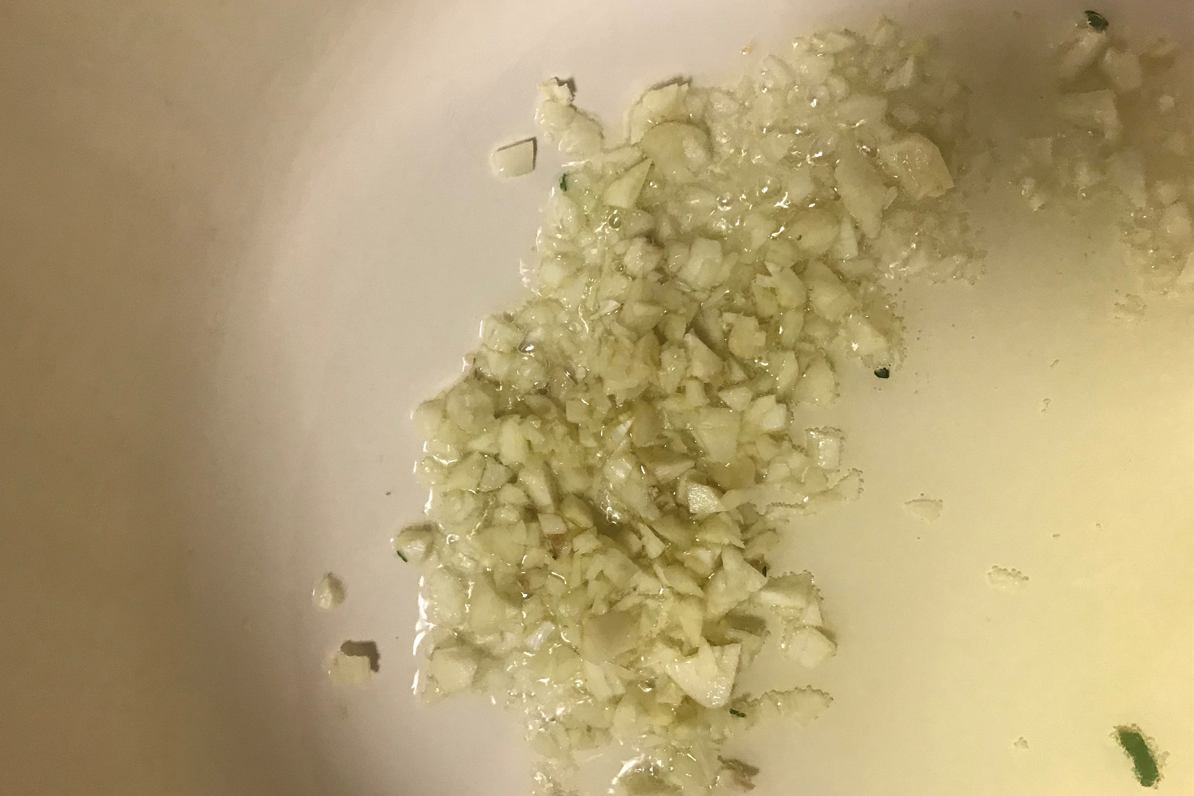 garlic simmering in pot