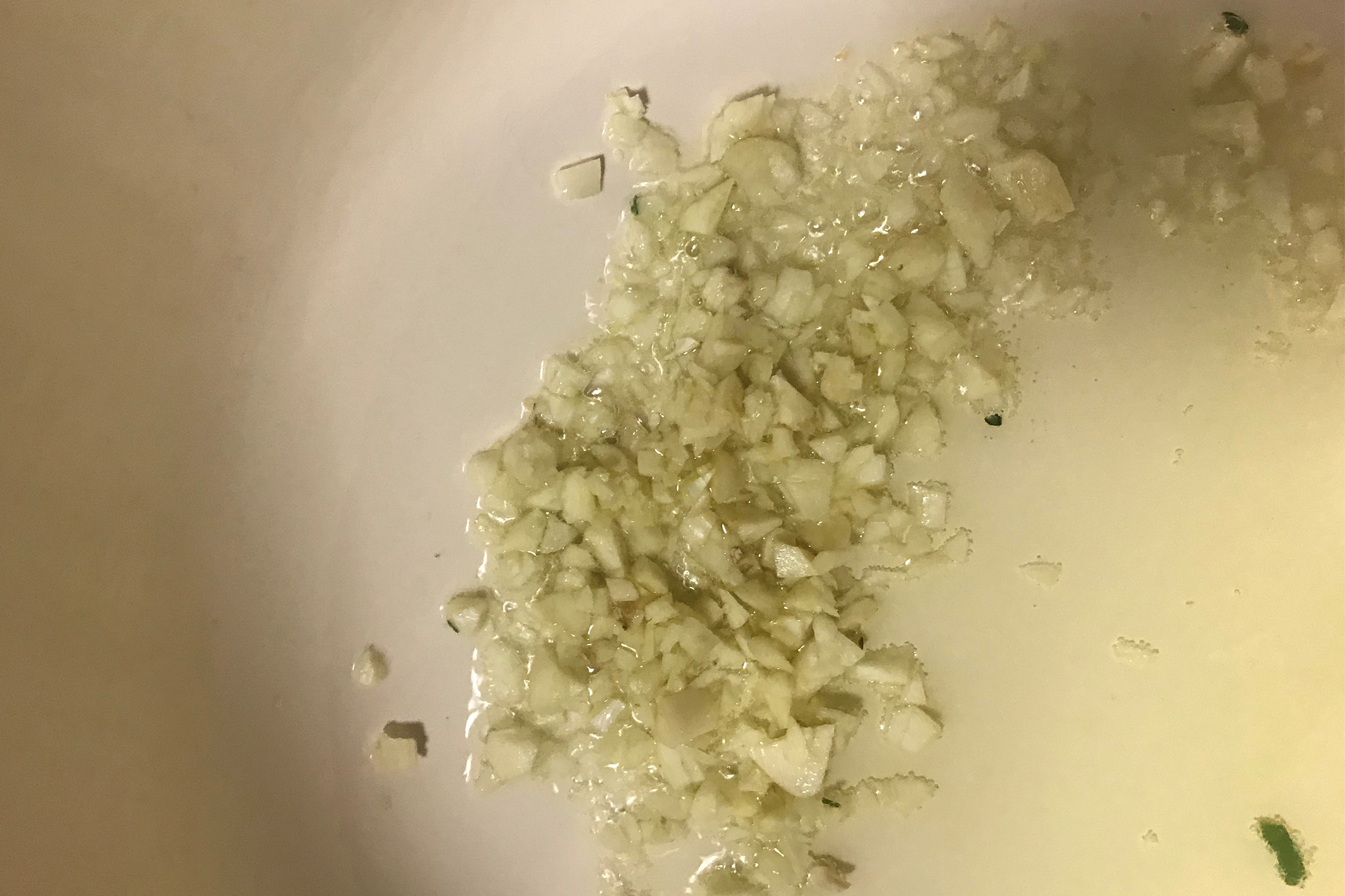 garlic simmering in pot