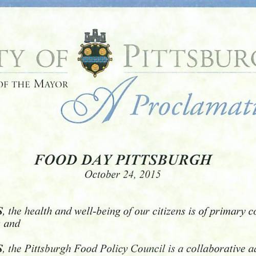 Policy Update: Annual “Food Day” Declared in Pittsburgh and Allegheny County